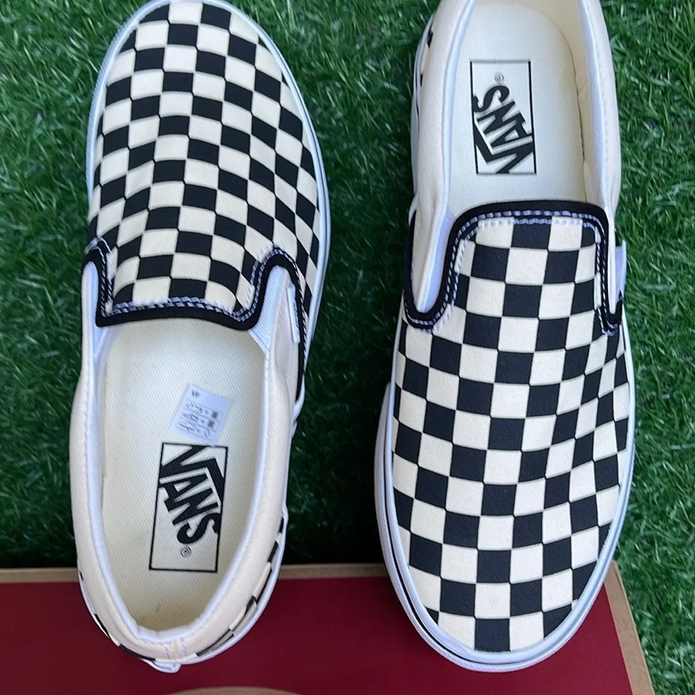 Vans WMNS Classic Slip-On Stackf Checkerboard Black/Classi VN0A7Q5RTYQ Platforms